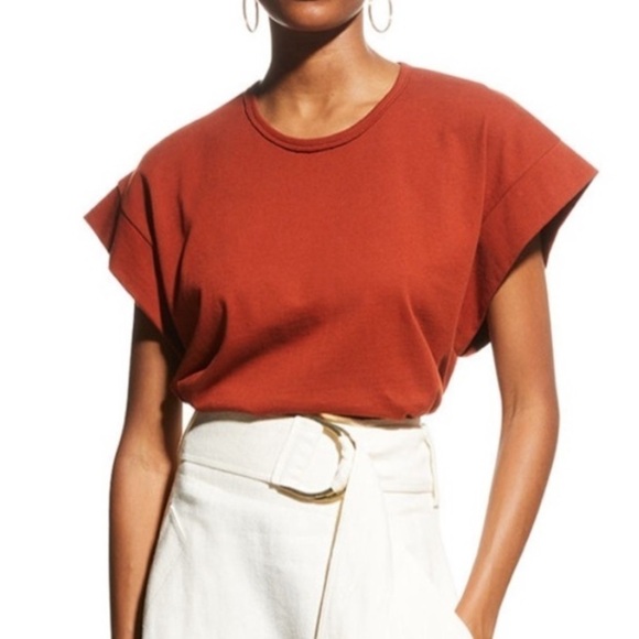 Rag & Bone Ryder Muscle T-Shirt Tee Tank Paprika Brick Red Size Medium - Picture 2 of 14